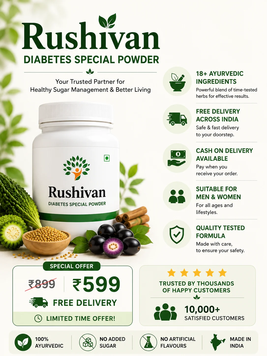 Rushivan Diabetes Special Powder Ayurvedic supplement